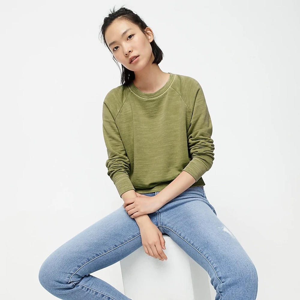 Crewneck Pullover Vintage Cotton Terry Large